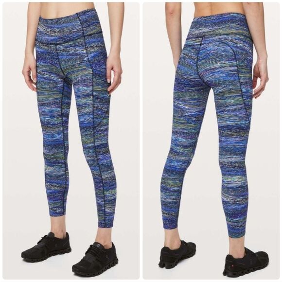 lululemon athletica Pants - Lululemon Athletica Fast and Free II Nulux — Blue and Green Leggings — Size 8